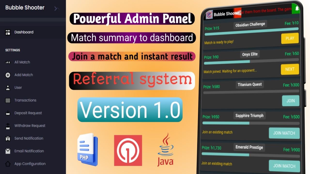 Bubble Shooter – Online Real Money Tournament Game and Php Admin Panel_dBOvOh