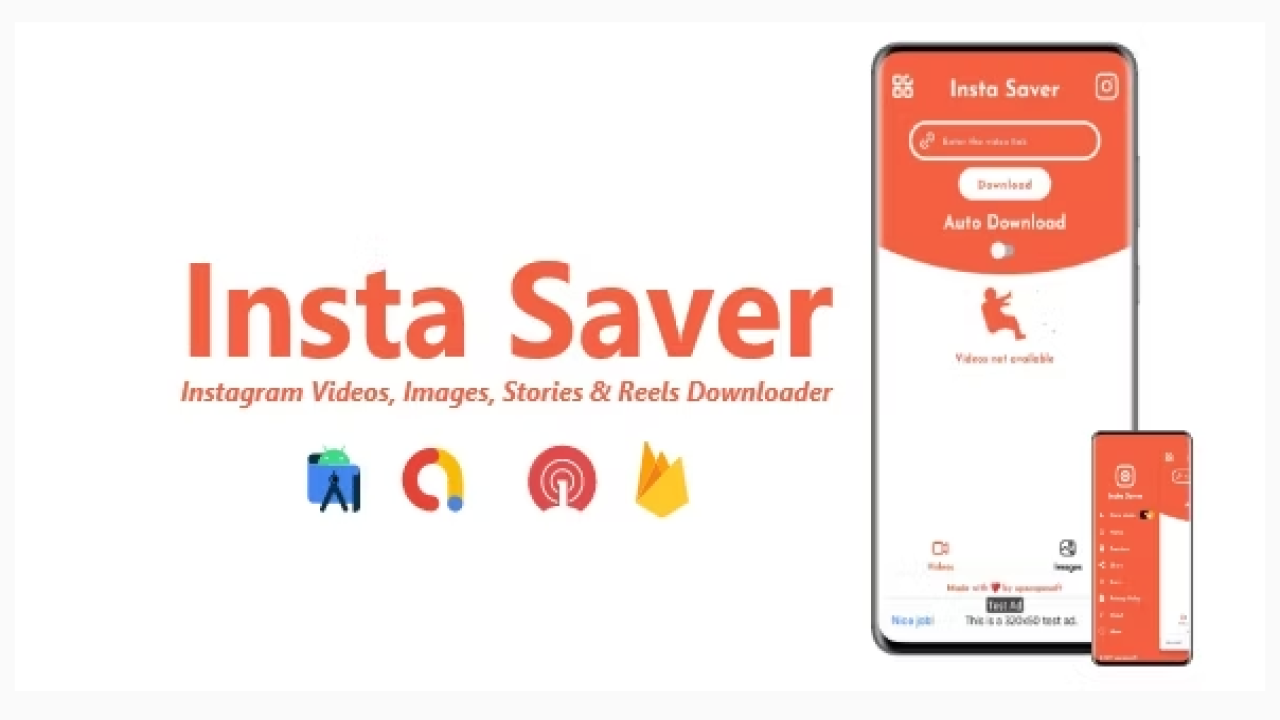 Insta Saver - Instagram Videos, Images, Stories & Reels Downloader | ADMOB, FIREBASE, ONESIGNAL_Ksg5fW