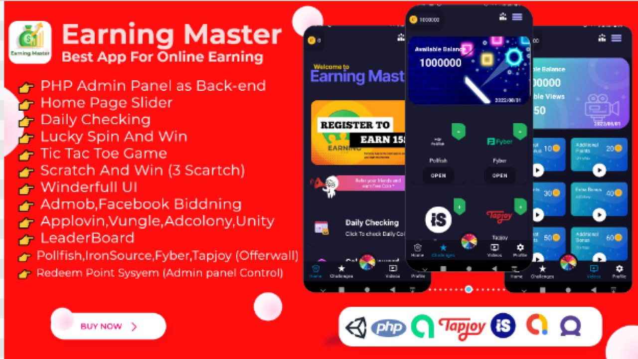 Earning Master – Android Rewards Earning App With Admin Panel | Nulled