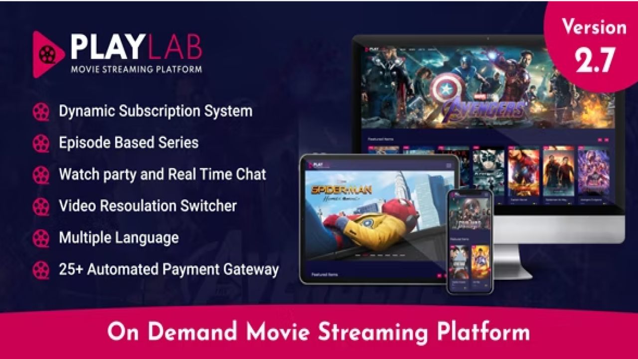 PlayLab - On Demand Movie Streaming Platform v2.7 | Nulled