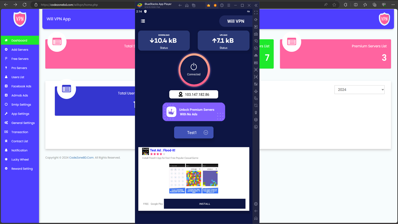 WILL VPN App - VPN App With Admin Panel v5.0 | Secure VPN & Fast VPN | Fully Activated 