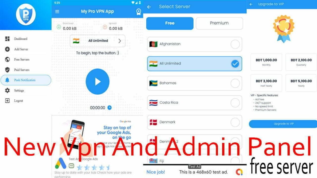 Pro VPN Android App with Admin Panel – with Admob Ads | Vpngate Server